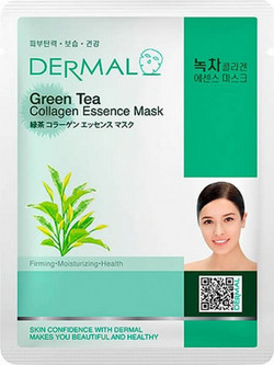 Dermal Green Tea Collagen Sheet Μάσκα Προσώπου για Ενυδάτωση με Πράσινο Τσάι & Κολλαγόνο 23gr