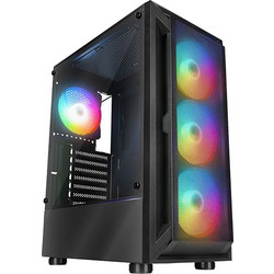 Rampage Shiva Black Gaming Midi Tower Κουτί Υπολογιστή RGB με Πλαϊνό Παράθυρο