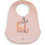 Interbaby Dino Αδιάβροχη Σαλιάρα Σιλικόνης με Κουμπί & Τσέπη Ροζ
