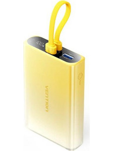 Vention FHZY0 Power Bank 10000mAh 22.5W με Θύρα USB-A & Θύρα USB-C Yellow
