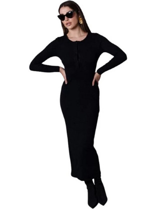 Collectiva Noir Milla Midi Βραδινό Φόρεμα Μαύρο CN141G01KNL
