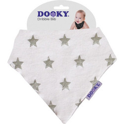 Dooky Stars Σαλιάρα Μπαντάνα από 100% Βαμβάκι με Κουμπί Λευκή