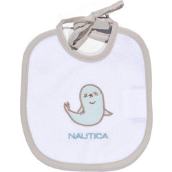 Nautica Des. 943-1 Αδιάβροχη Σαλιάρα Υφασμάτινη με Κορδόνι Λευκή Εκρού