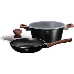 Berlinger Haus Ebony Rosewood Σετ Μαγειρικά Σκεύη Αλουμινίου με Αντικολλητική Επίστρωση Μαρμάρου 2τμχ BH-6782