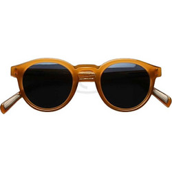 Alexander McQueen STEVE 128 Ανδρικά Γυαλιά Ηλίου Στρογγυλά Κοκάλινα Καφέ με Μαύρο Φακό