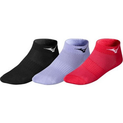 Mizuno Ανδρικές Κάλτσες Κοντές με Σχέδια Μαύρες Λιλά Φούξια 3Pack 67XUU950