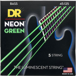DR Strings Neon Green NGB5-45 Σετ 5 Χορδές Ηλεκτρικού Μπάσου Nickel Plated Steel 45-125"
