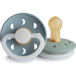 Frigg Moon Phase Latex Πιπίλες Καουτσούκ Νυκτός 0-6m Stone Blue Sage 2τμχ