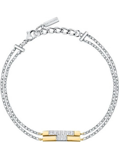 Trussardi Ανδρικό Βραχιόλι Ταυτότητα από Ατσάλι Xρυσό & Ασημί TJAXC27