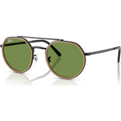 Ray-Ban RB3765 92794E Γυναικεία Γυαλιά Ηλίου Πολυγωνικά Μεταλλικά Μαύρα με Πράσινο Φακό