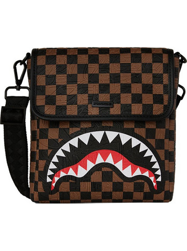 Sprayground Big City Emboss Ανδρική Τσάντα Ώμου / Χιαστί Καφέ 910B8482NSZ