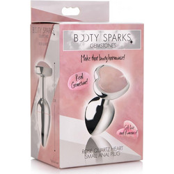 XR Brands Booty Sparks Heart Small Πρωκτική Σφήνα Diamond Plug 7.6cm Ασημί Ροζ