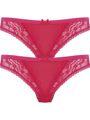 Gsecret Γυναικείο Sexy String με Δαντέλα Φούξια 2P8034-1-2426