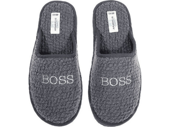 Amaryllis Slippers Χειμερινές Ανδρικές Παντόφλες Γκρι 5323GREY-40-41-GKRI