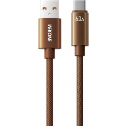 WK WDC-63a Braided USB-A to USB-C 66W 1.2m Brown