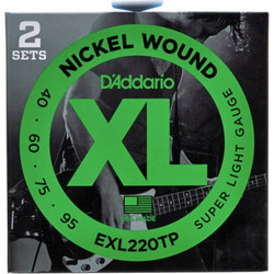 D'Addario EXL220TP Σετ 4 Χορδές Ηλεκτρικού Μπάσου Nickel Plated Steel 40-95" Extra Light Tension