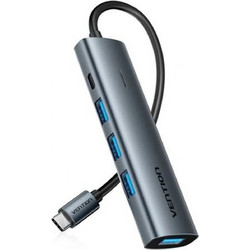Vention TGZHB USB Hub 3.0 USB-C με 4 Θύρες USB-A & Εξωτερική Παροχή Ρεύματος