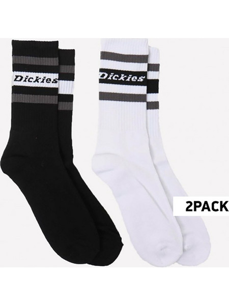 Dickies Genola Ανδρικές Κάλτσες Ψηλές με Σχέδια Μαύρες Λευκές 2Pack DK0A4XDKBLK1