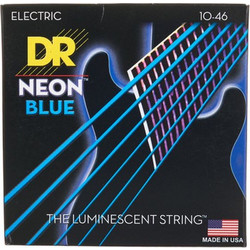 DR Strings Neon Blue NBE-10 Σετ 6 Χορδές Ηλεκτρικής Κιθάρας Nickel Plated Steel 10-46"