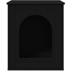 vidaXL Ξύλινo Σπιτάκι Γάτας 53x52x62cm Μαύρο 8000708