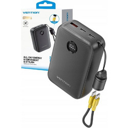 Vention FKBB0-C Power Bank 20000mAh 22.5W με Θύρα USB-A & 2 Θύρες USB-C Black