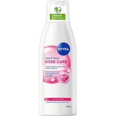 Nivea Milk & Toner Rose Care Γαλάκτωμα Ντεμακιγιάζ για Λιπαρή & Ξηρή Επιδερμίδα 200ml