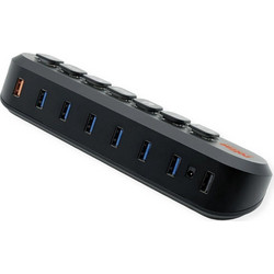 Roline 14.02.5063 USB Hub 3.0 USB-A με 7 Θύρες USB-A & Εξωτερική Παροχή Ρεύματος