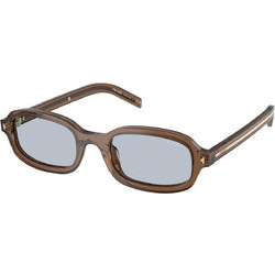 Prada PR06S 28I30W Ανδρικά Γυαλιά Ηλίου Ορθογώνια Κοκάλινα Καφέ με Μαύρο Φακό