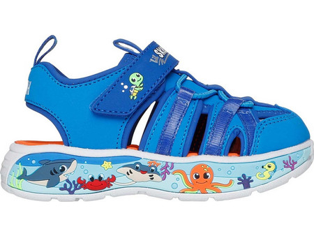 Skechers Παιδικά Παπουτσοπέδιλα για Αγόρι με Φωτάκια Royal Blue 407041N-LTBL