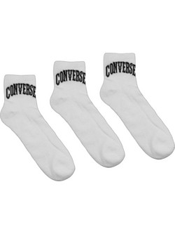 Converse Ανδρικές Κάλτσες Ψηλές Λευκές 3Pack E1238W