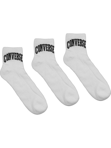 Converse Ανδρικές Κάλτσες Ψηλές Λευκές 3Pack E1238W