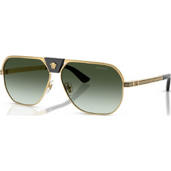 Versace VE2294 10028E Ανδρικά Γυαλιά Ηλίου Aviator Μεταλλικά Χρυσά με Πράσινο Φακό