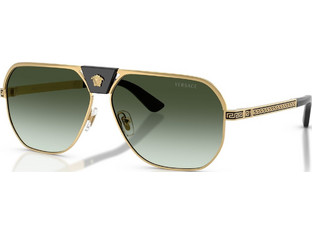 Versace VE2294 10028E Ανδρικά Γυαλιά Ηλίου Aviator Μεταλλικά Χρυσά με Πράσινο Φακό