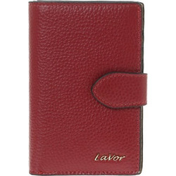 Lavor Μεγάλο Δερμάτινο Γυναικείο Πορτοφόλι RFID με Clip & Φερμουάρ Κόκκινο 1-6174