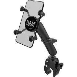 Ram X-Grip Large Phone Mount with Low Profile Small Tough Claw Περιστρεφόμενη Βάση Κινητού Μηχανής με Ρυθμιζόμενο Βραχίονα για Τιμόνι