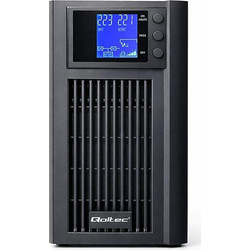 Qoltec 52642 UPS On-Line 3kVA 2.4kW Καθαρού Ημιτόνου με 2 Πρίζες Schuko