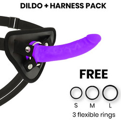 Delta Club Toys Harness Strap On με Dildo 17cm Μωβ D-227186