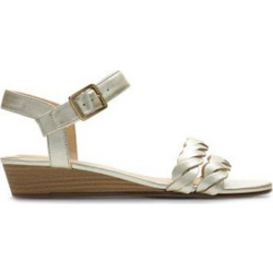 Clarks Καλοκαιρινές Γυναικείες Πλατφόρμες Χαμηλές Δερμάτινες Χρυσές 26139253