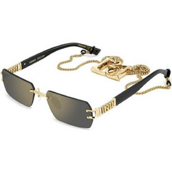Dsquared2 D20189S 000JO Γυναικεία Γυαλιά Ηλίου Ορθογώνια Κοκάλινα Χρυσό Μαύρο με Καφέ Φακό