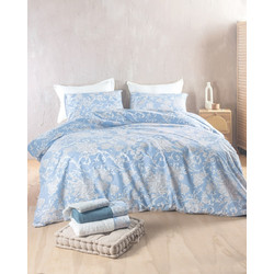 Rythmos Σετ Σεντόνια Υπέρδιπλα με Λάστιχο 165x205+25 Next Candince Μπλε
