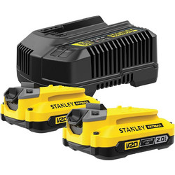 Stanley SFMCB12D2 Σετ 2 Μπαταριών Εργαλείων Λιθίου 18V 2Ah με Φορτιστή 20V