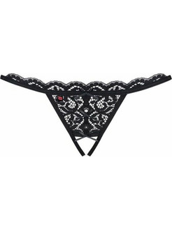 Obsessive Γυναικείο Sexy String Αυτοκινήτου με Δαντέλα Μαύρο 5901688217016