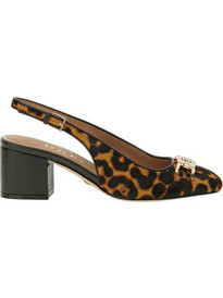 Guess Γόβες Suede Slingback με Χοντρό Χαμηλό Τακούνι Καφέ FLTCLDLEP05