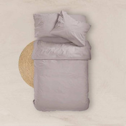 Borea Σεντόνι King Size Βαμβακερό με Λάστιχο 180x200+40 Solid 19 Γκρι