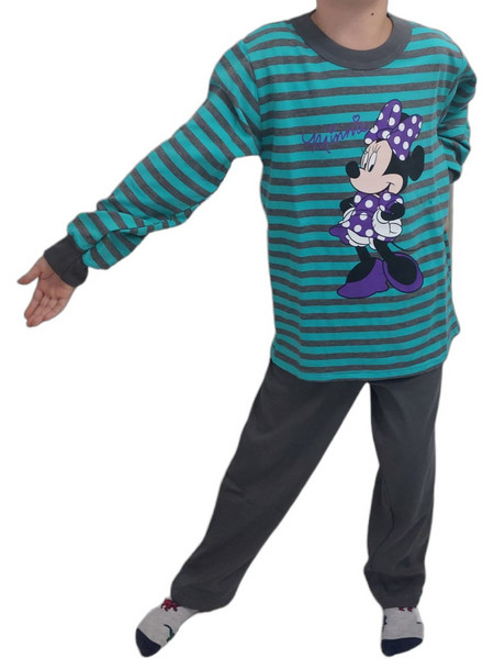 Christies Minnie Mouse Παιδική Πιτζάμα Βαμβακερή Χειμωνιάτικη Πετρόλ C304SAP
