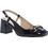 Maison Minrelle Γόβες Slingback Λουστρίνι με Χοντρό Χαμηλό Τακούνι Μαύρες 10629001