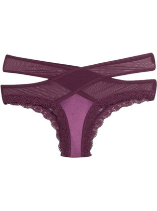 Cottonhill Γυναικείο Sexy Slip με Δαντέλα Μωβ CH4475