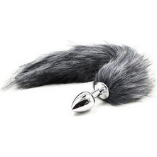 Toyz4lovers Fox Πρωκτική Σφήνα Tail Plug 7cm Γκρι