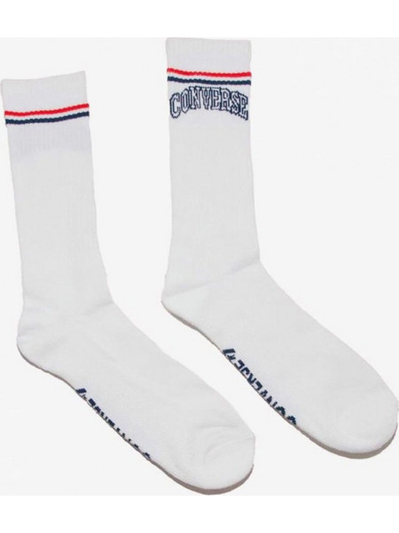 Converse Club Ανδρικές Κάλτσες Ψηλές με Σχέδια Λευκές 2Pack E1237W
