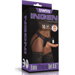 Lovetoy Ingen 8.5" Easy Harness Strap On με Dildo 21.5cm & Δόνηση Flesh